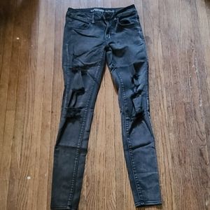 Black distressed American Eagle Jeggings